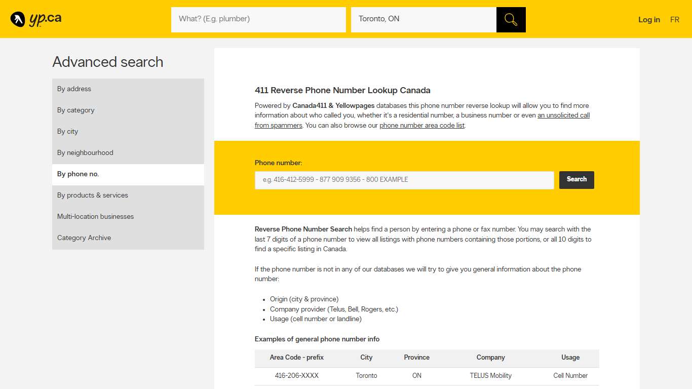 411 Reverse Phone Number Lookup Canada